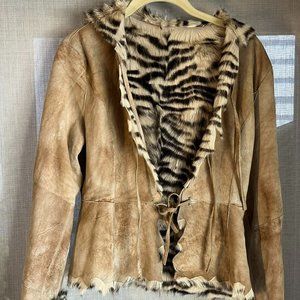 Suede Jacket Fur lined cuffs collar and interior